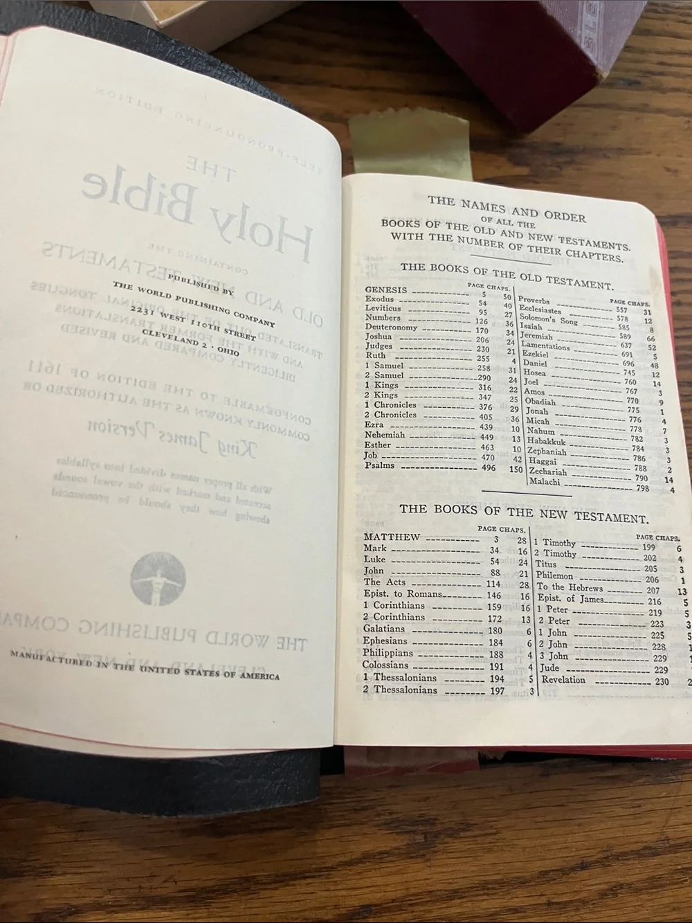 Vintage King James Black Holy Bible with Gold Lettering